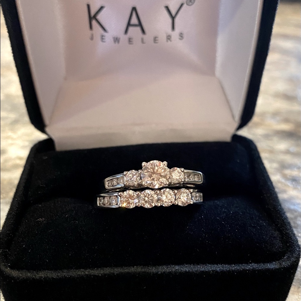 Tolkowsky engagement and wedding ring set